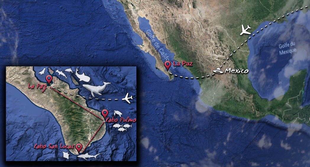 Carte itinéraire de l'Expe by Subocea au Mexique